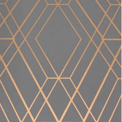 Papel de parede, geométrico losango, cinza e dourado