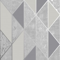 Papel de parede, geométrico, cinza e prata