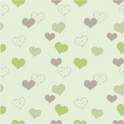 Papel de parede decorado com corações verde