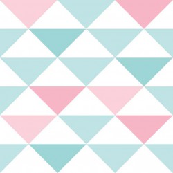 Papel de parede, geométrico, infantil, azul, rosa e branco