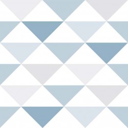 Papel de parede, geométrico, infantil, azul e branco