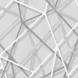 Papel de parede, 3D geométrico, cinza e branco