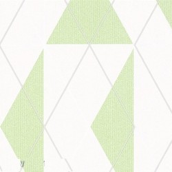 Papel de parede, geométrico, verde e branco