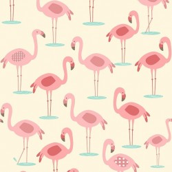 Papel de parede decorado infantil, flamingos, 