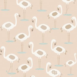 Papel de parede decorado infantil, flamingos.